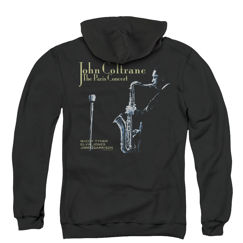 John Coltrane Paris Coltrane Back Print Zipper Mens Hoodie Black