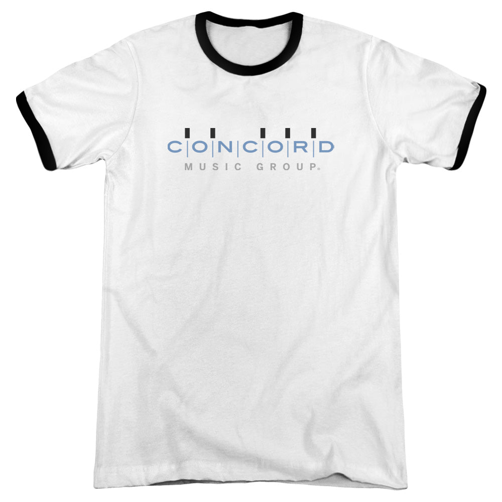 Concord Music Concord Logo Heather Ringer Mens T Shirt White