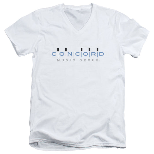 Concord Music Concord Logo Mens Slim Fit V-Neck T Shirt White