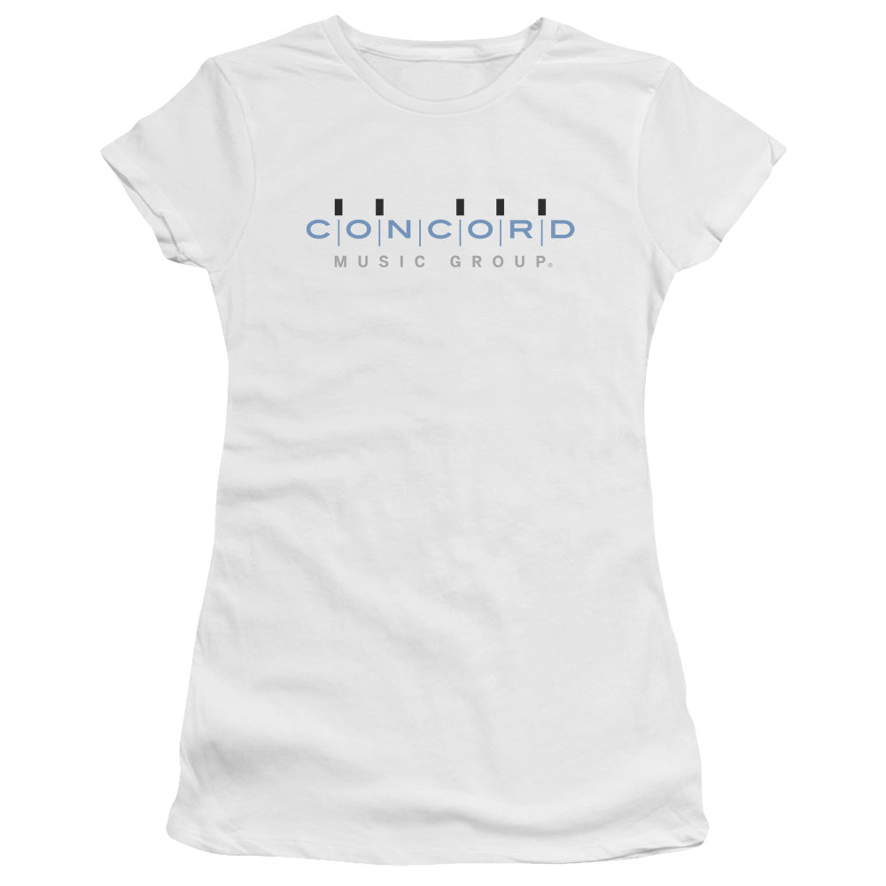 Concord Music Concord Logo Junior Sheer Cap Sleeve Womens T Shirt White