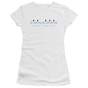 Concord Music Concord Logo Junior Sheer Cap Sleeve Womens T Shirt White