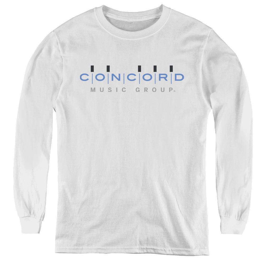 Concord Music Concord Logo Long Sleeve Kids Youth T Shirt White