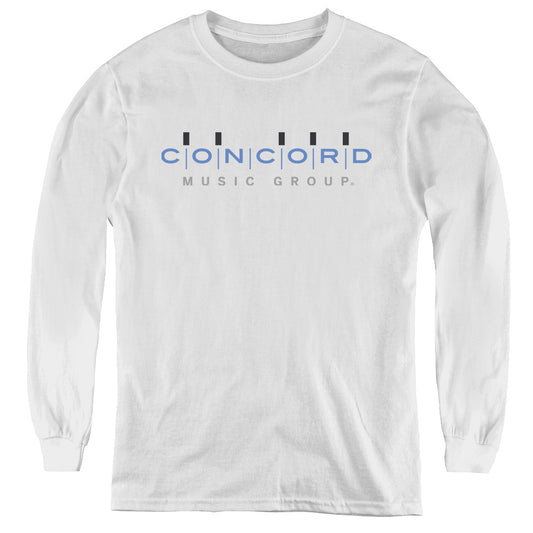 Concord Music Concord Logo Long Sleeve Kids Youth T Shirt White