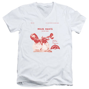 Miles Davis The New Sounds Mens Slim Fit V-Neck T Shirt White