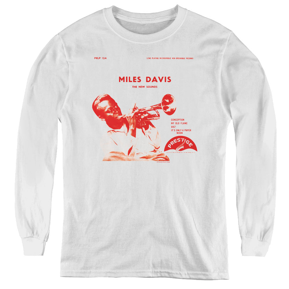 Miles Davis The New Sounds Long Sleeve Kids Youth T Shirt White