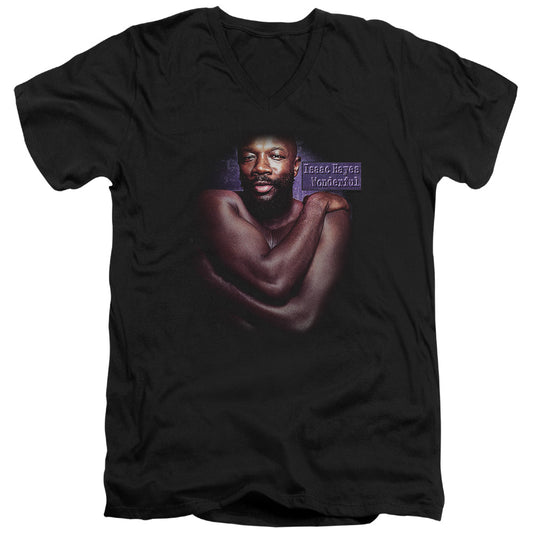 Isaac Hayes Wonderful Mens Slim Fit V-Neck T Shirt Black