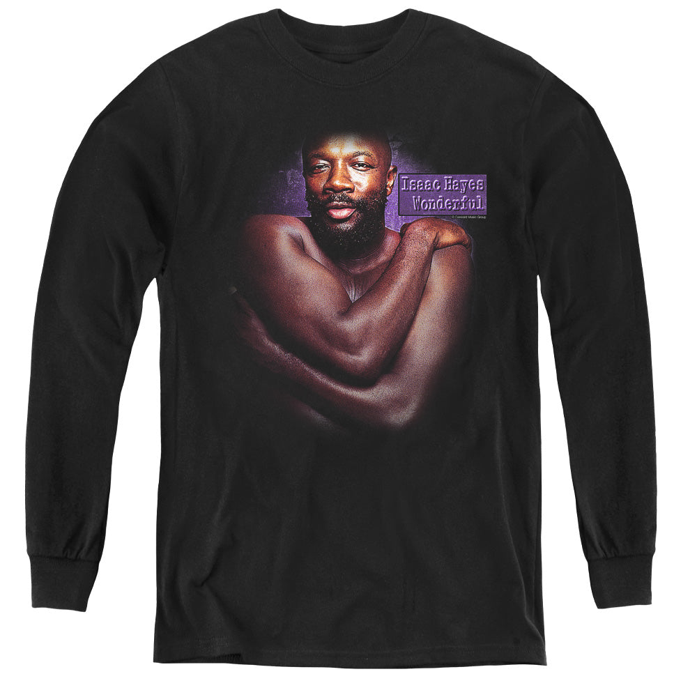 Isaac Hayes Wonderful Long Sleeve Kids Youth T Shirt Black