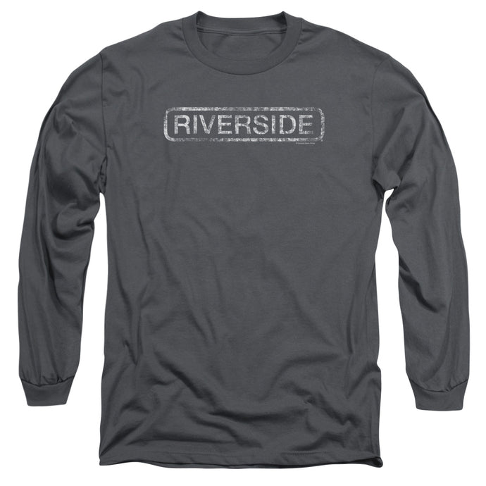 Riverside Records Riverside Distressed Mens Long Sleeve Shirt Charcoal
