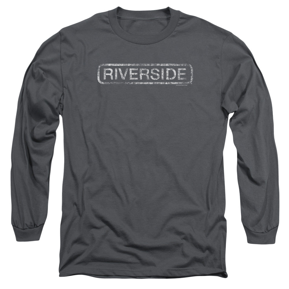 Riverside Records Riverside Distressed Mens Long Sleeve Shirt Charcoal