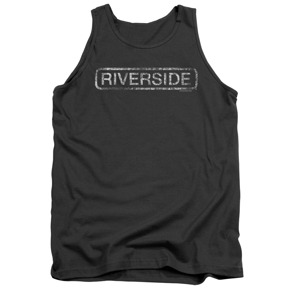 Riverside Records Riverside Distressed Mens Tank Top Shirt Charcoal