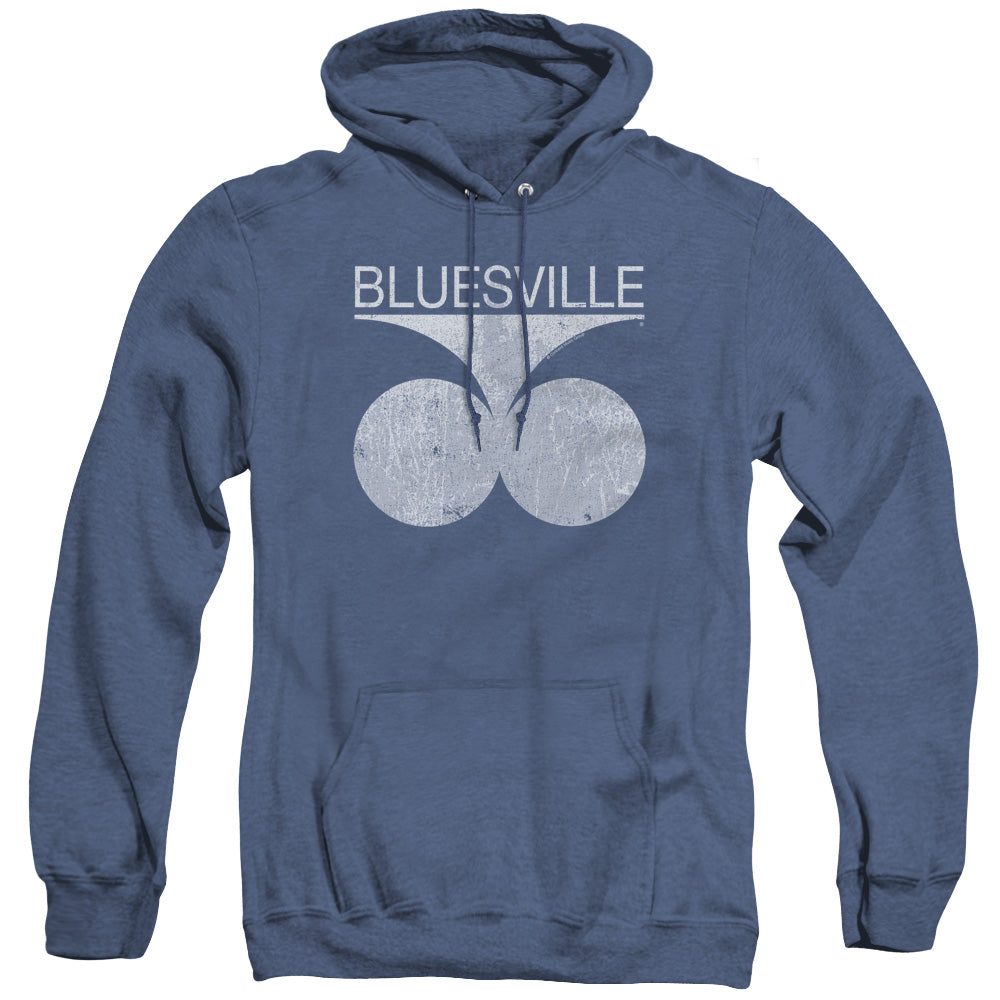 Bluesville Records Bluesville Distress Heather Mens Hoodie Royal Blue