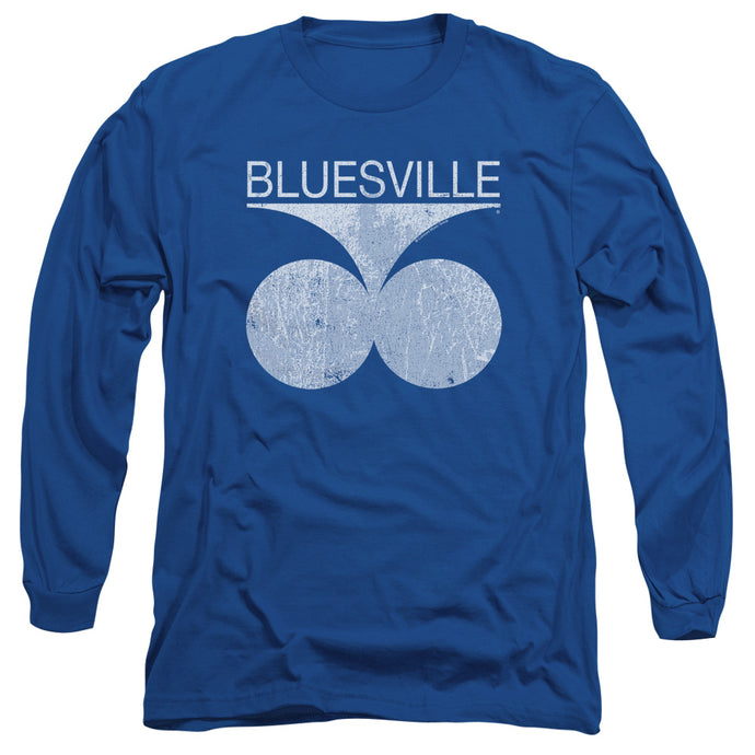 Bluesville Records Bluesville Distress Mens Long Sleeve Shirt Royal Blue