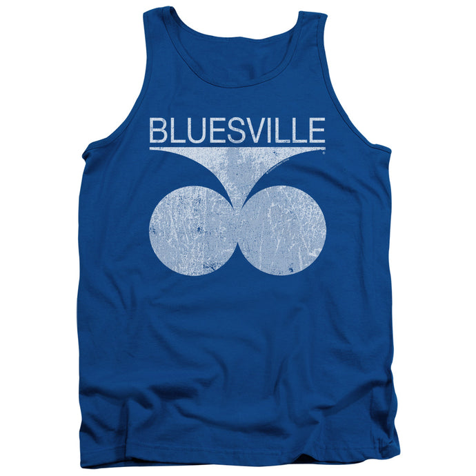 Bluesville Records Bluesville Distress Mens Tank Top Shirt Royal Blue