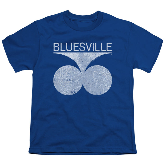 Bluesville Records Bluesville Distress Kids Youth T Shirt Royal Blue