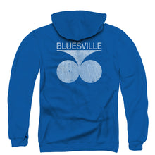 Load image into Gallery viewer, Bluesville Records Bluesville Distress Back Print Zipper Mens Hoodie Royal Blue