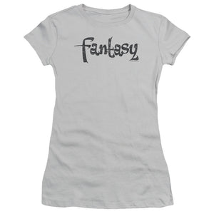 Fantasy Records Fantasy Vintage Junior Sheer Cap Sleeve Womens T Shirt Silver
