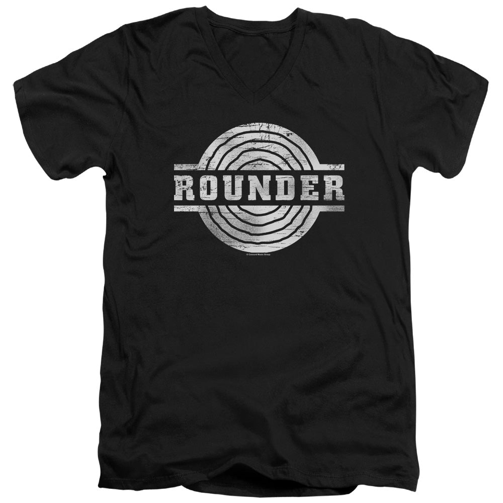 Rounder Records Rounder Retro Mens Slim Fit V-Neck T Shirt Black