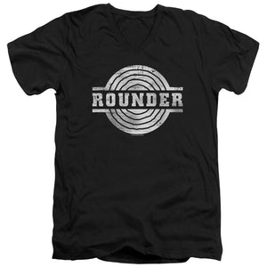 Rounder Records Rounder Retro Mens Slim Fit V-Neck T Shirt Black