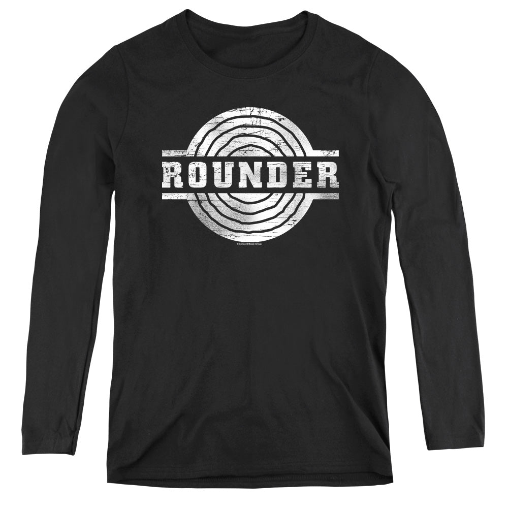 Rounder Records Rounder Retro Womens Long Sleeve Shirt Black