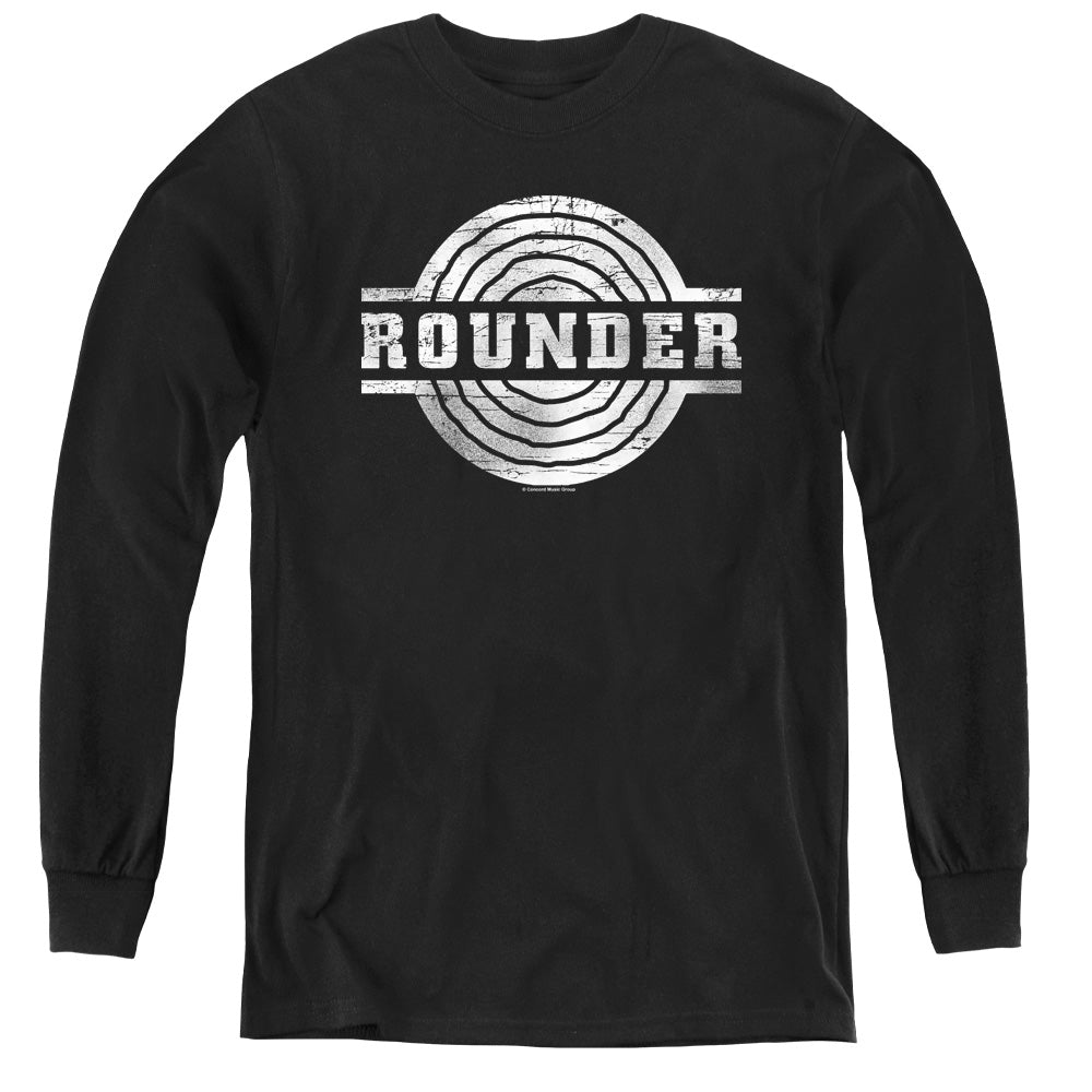 Rounder Records Rounder Retro Long Sleeve Kids Youth T Shirt Black