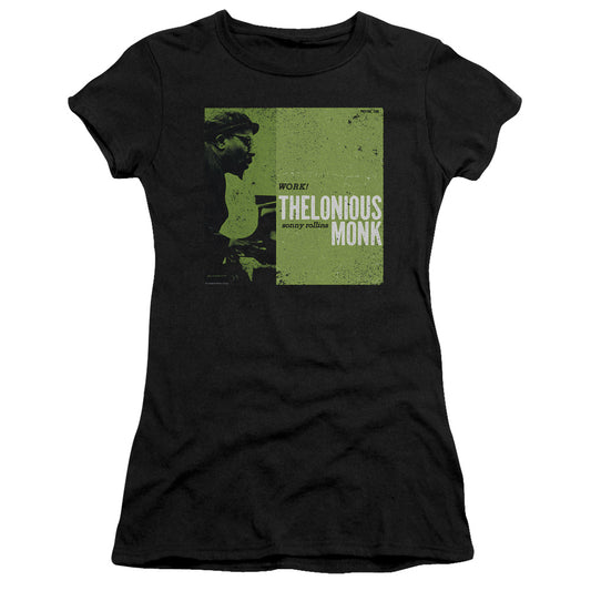 Thelonious Monk Work Junior Sheer Cap Sleeve Womens T Shirt Black