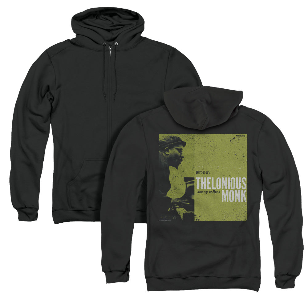 Thelonious Monk Work Back Print Zipper Mens Hoodie Black