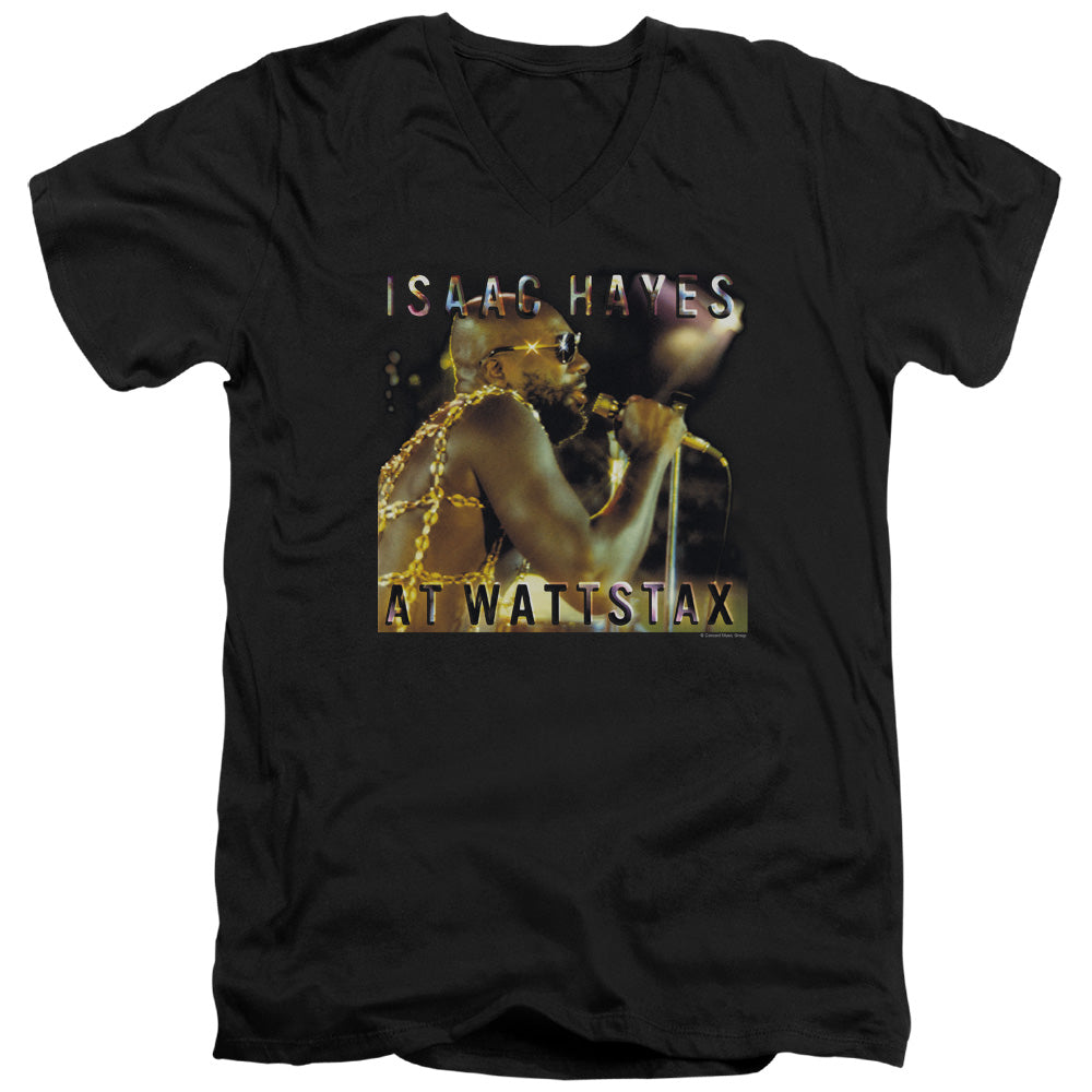 Isaac Hayes At Wattstax Mens Slim Fit V-Neck T Shirt Black