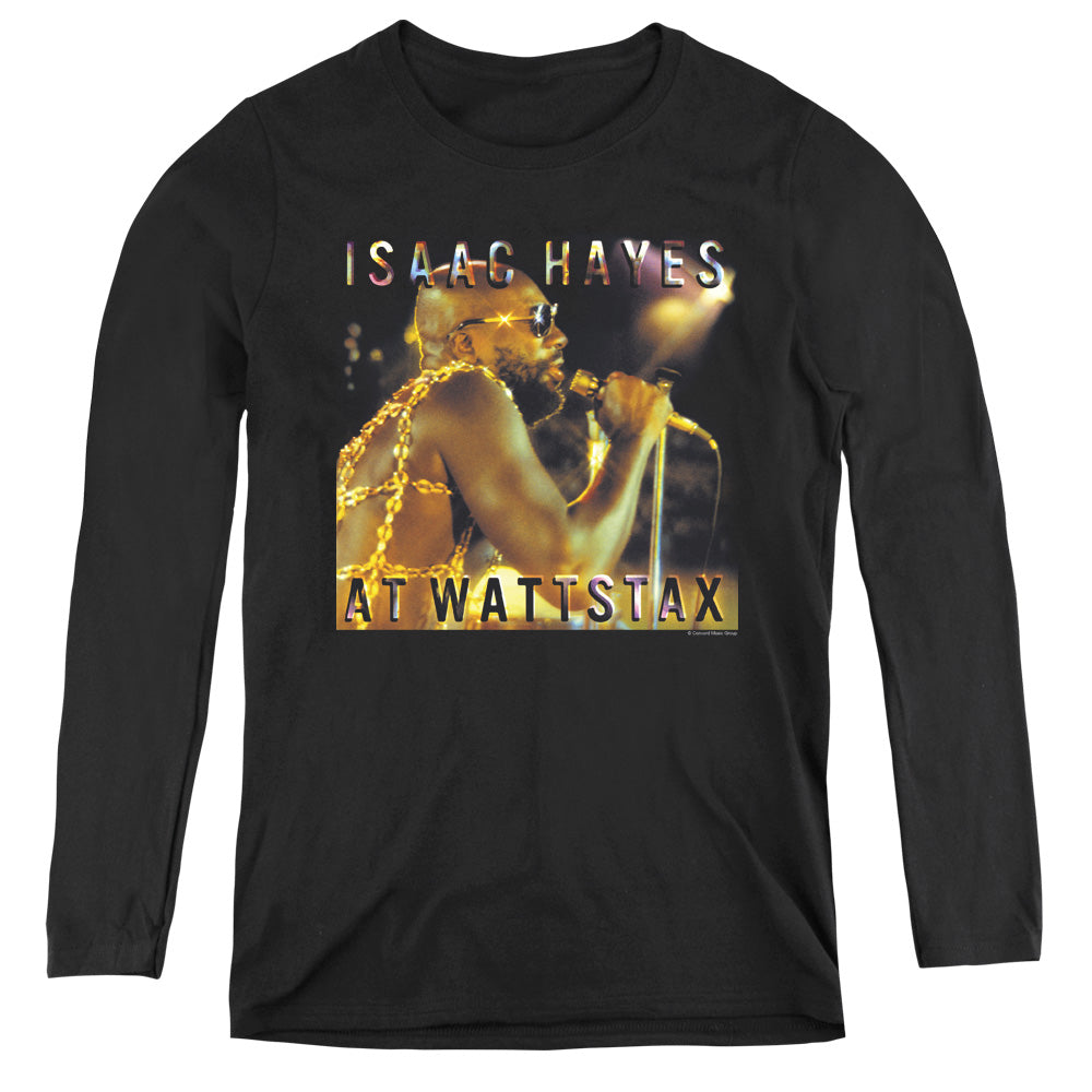 Isaac Hayes At Wattstax Womens Long Sleeve Shirt Black