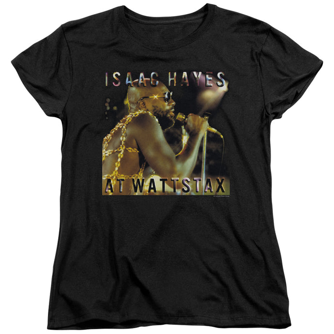 Isaac Hayes At Wattstax Womens T Shirt Black