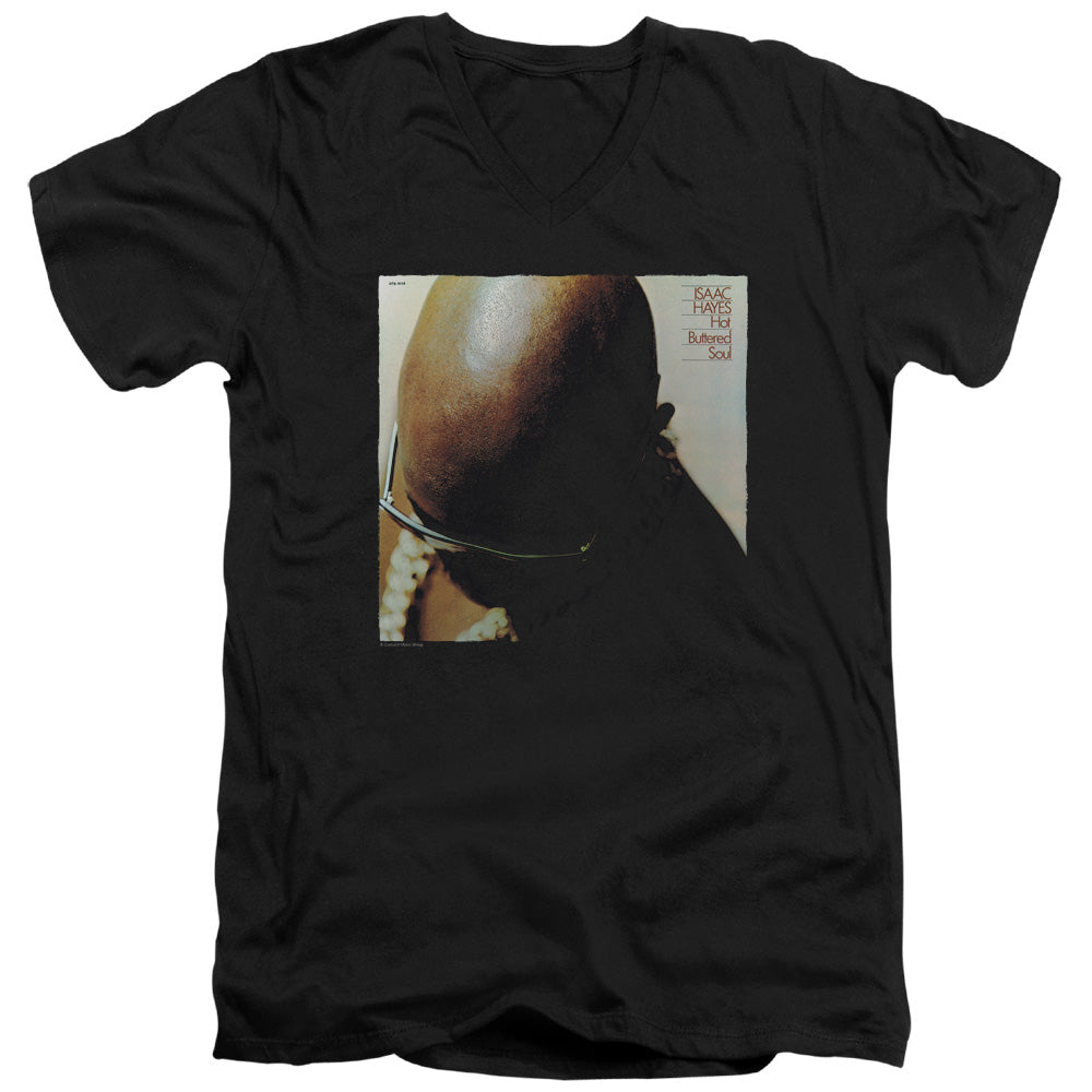 Isaac Hayes Hot Buttered Soul Mens Slim Fit V-Neck T Shirt Black