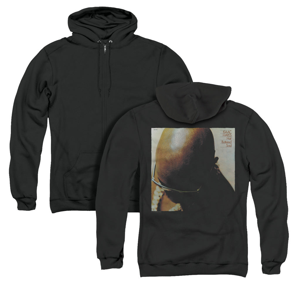 Isaac Hayes Hot Buttered Soul Back Print Zipper Mens Hoodie Black