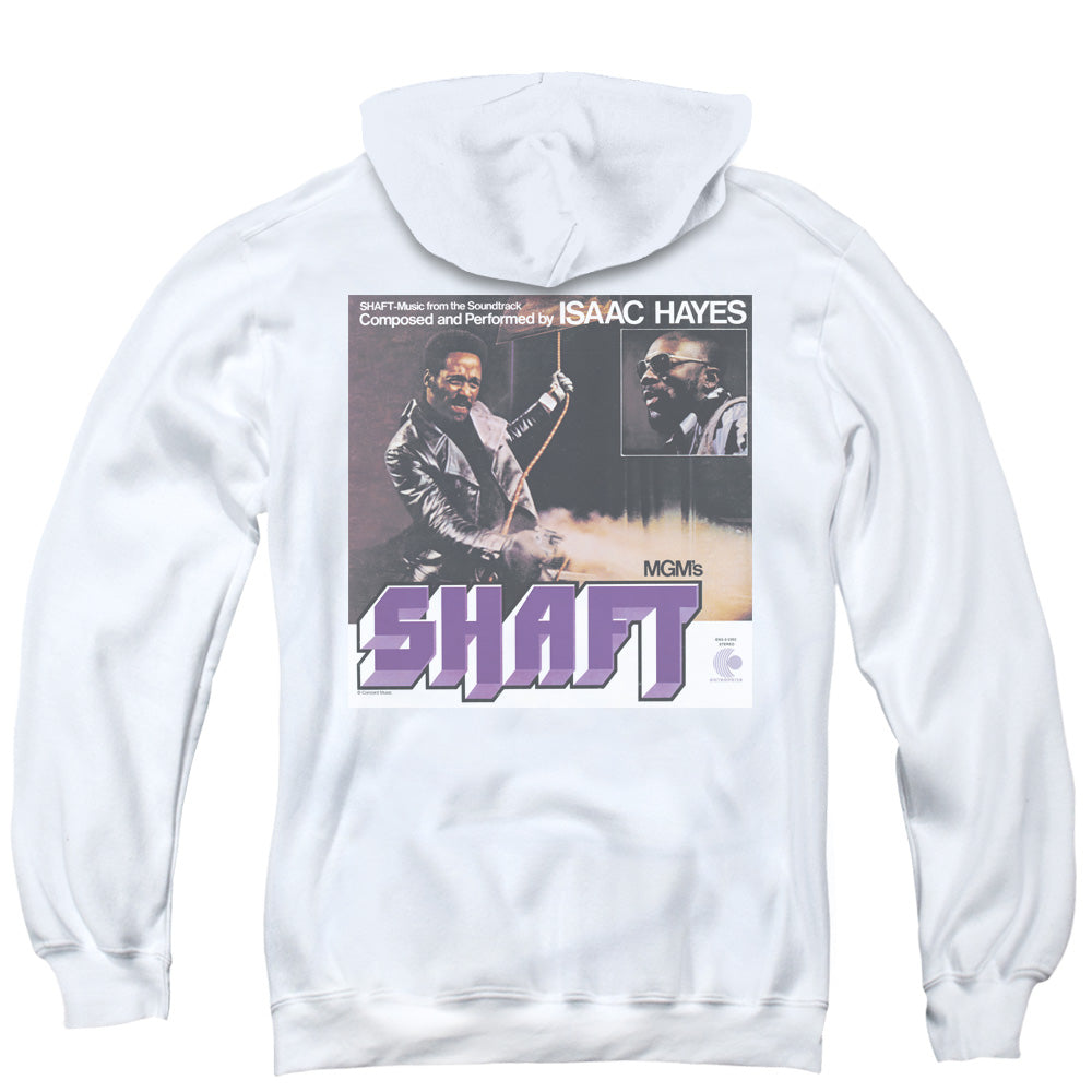 Isaac Hayes Shaft Back Print Zipper Mens Hoodie White