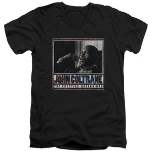 John Coltrane Prestige Recordings Mens Slim Fit V-Neck T Shirt Black