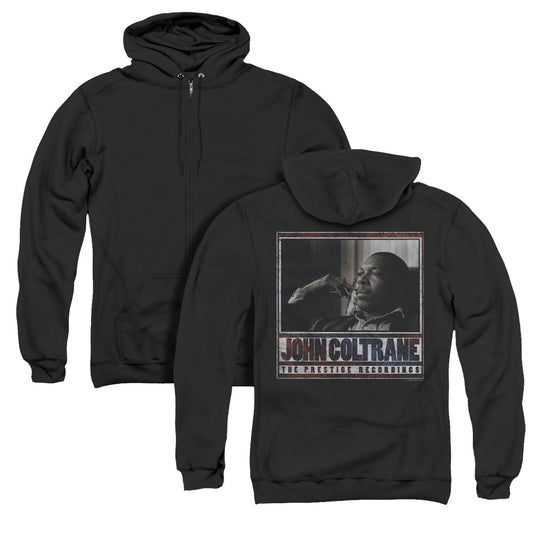 John Coltrane Prestige Recordings Back Print Zipper Mens Hoodie Black