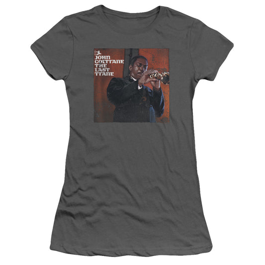 John Coltrane Last Trane Junior Sheer Cap Sleeve Womens T Shirt Charcoal