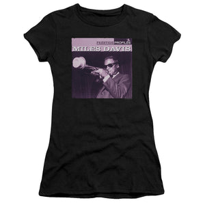 Miles Davis Prince Junior Sheer Cap Sleeve Premium Bella Canvas Womens T Shirt Black
