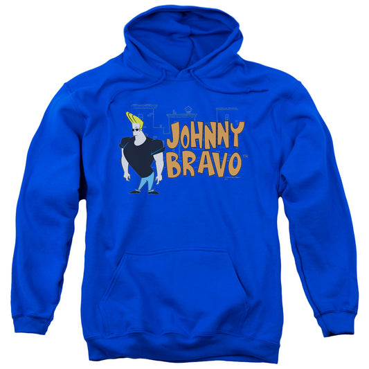 Johnny Bravo Johnny Logo Mens Hoodie Royal Blue