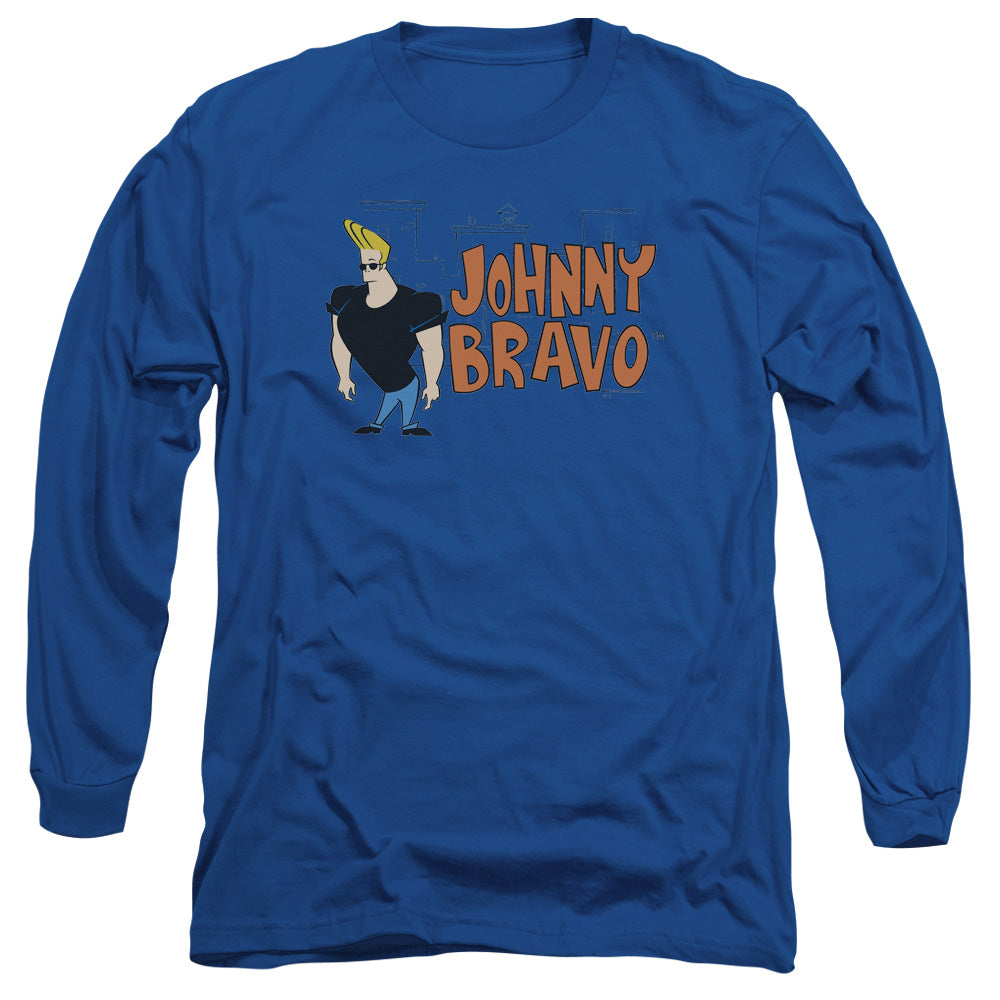 Johnny Bravo Johnny Logo Mens Long Sleeve Shirt Royal Blue