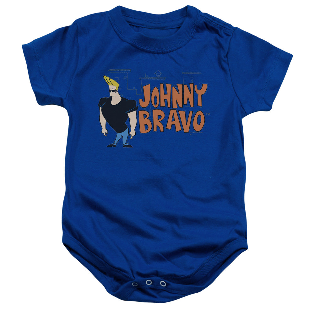 Johnny Bravo Johnny Logo Infant Baby Snapsuit Royal Blue 