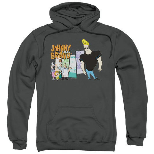 Johnny Bravo Johnny &amp; Friends Mens Hoodie Charcoal