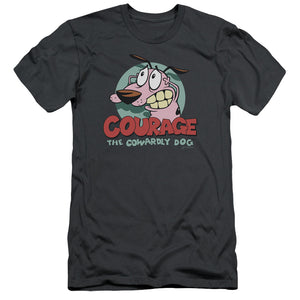 Courage the Cowardly Dog Courage Slim Fit Mens T Shirt Charcoal