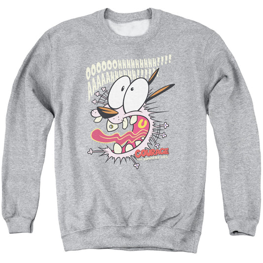 Courage the Cowardly Dog Scaredy Dog Mens Crewneck Sweatshirt Athletic Heather