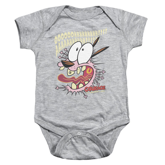 Courage the Cowardly Dog Scaredy Dog Infant Baby Snapsuit Athletic Heather (24 Mos)