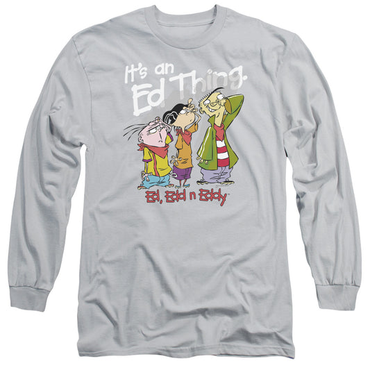 Ed Edd N Eddy Its an Ed Thing Mens Long Sleeve Shirt Silver