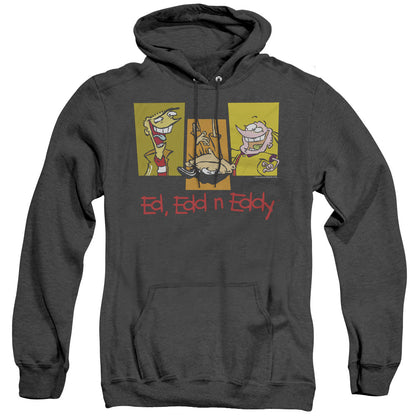 Ed Edd Eddy 3 Eds Mens Heather Hoodie Black Officially Licensed