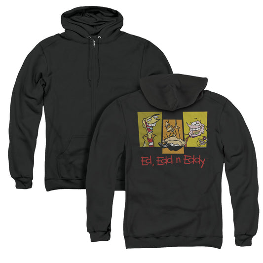 Ed Edd N Eddy 3 Eds Back Print Zipper Mens Hoodie Black