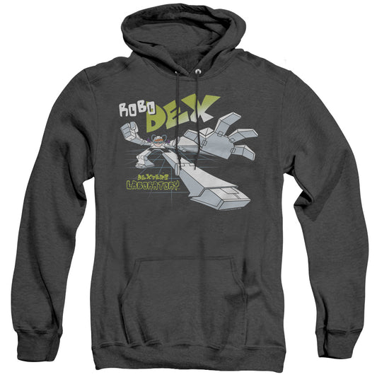 Dexters Laboratory Robo Dex Mens Heather Hoodie Black Officially Licensed