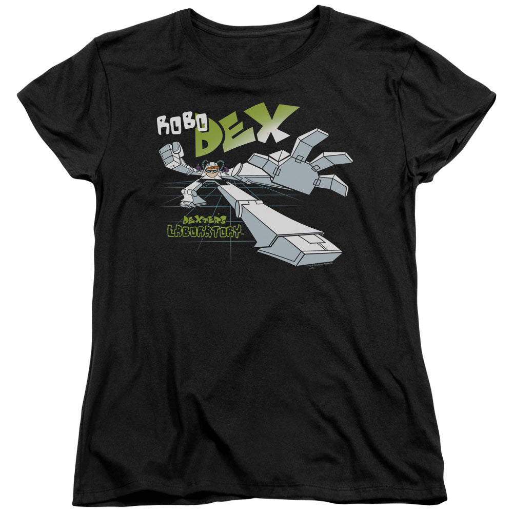 Dexters Laboratory Robo Dex Womens T Shirt Black