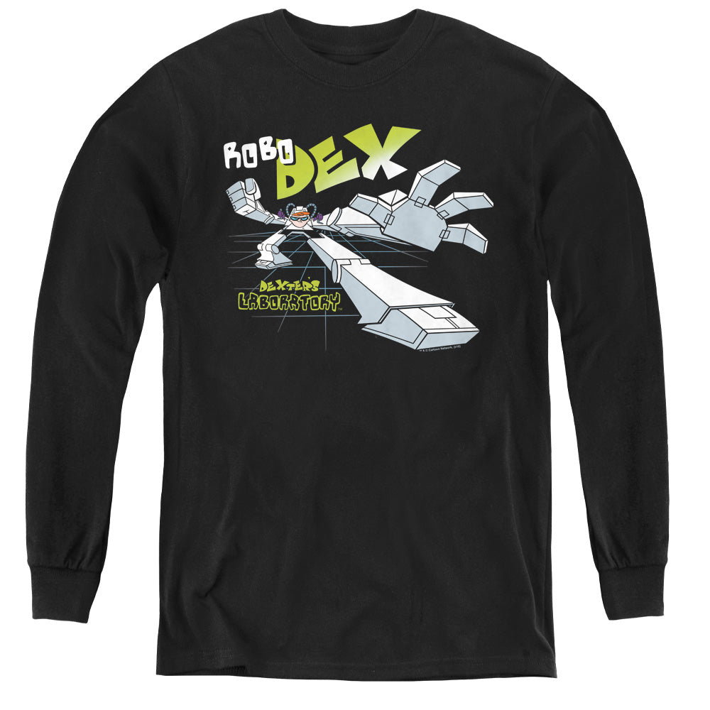 Dexters Laboratory Robo Dex Long Sleeve Kids Youth T Shirt Black