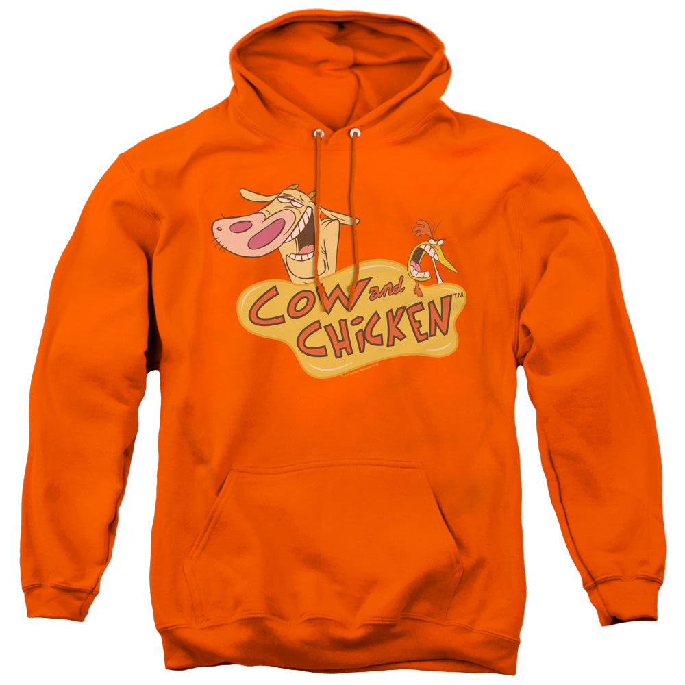 Cow & Chicken Logo Mens Hoodie Orange